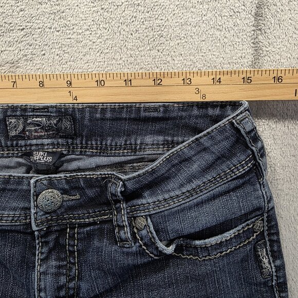 Silver Jeans Womens Size 31x32 Dark Wash Suki Surplus Bootcut Flap PocketCowgirl - Picture 9 of 12